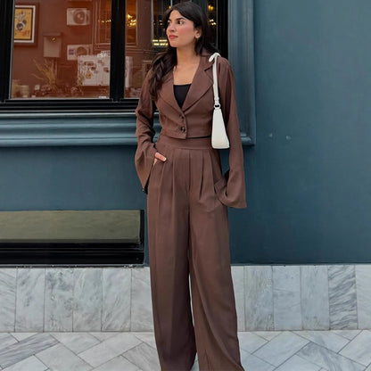 Women elegant blazer-pantsuit Chic and Style