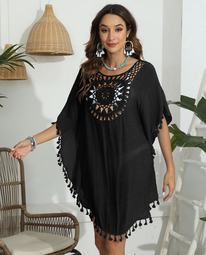 Dames Détail au Crochet Kaftan de Plage Chic und Stil