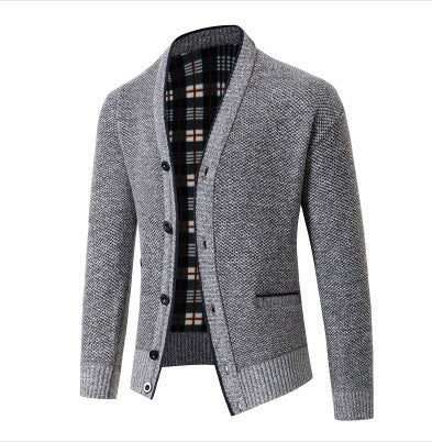 Cardigan élégant pour hommes en tricot à motif à carreaux Chic und Stil