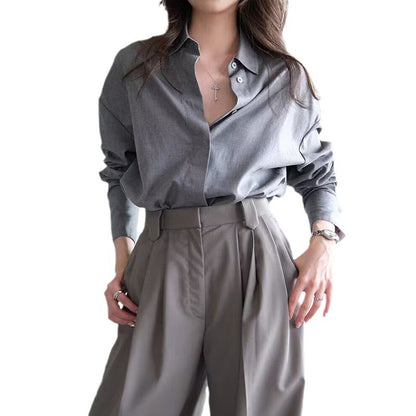 Chemise classique surdimensionnée à boutons pour femmes Chic und Stil