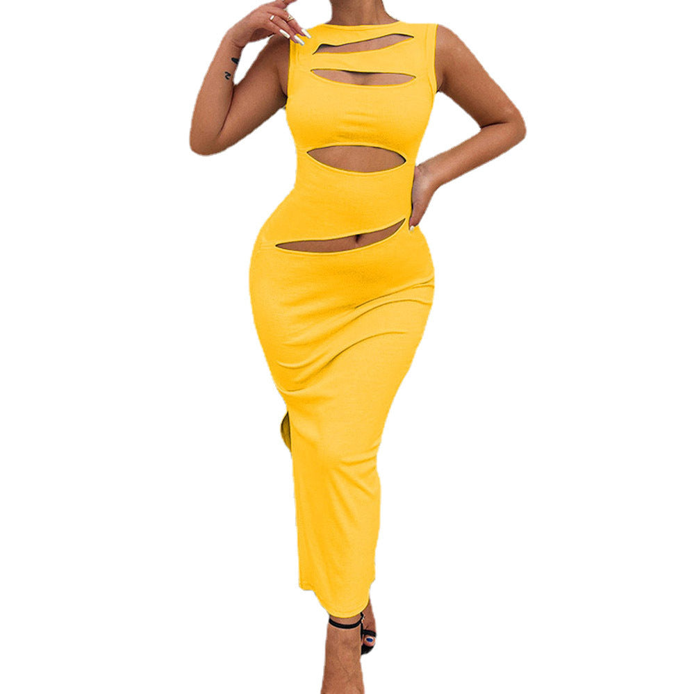 Robe maxi découpée pour femmes Chic und Stil
