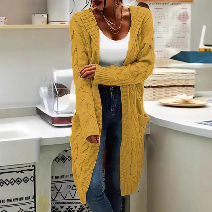 Cardigan en grosse maille pour femmes avec poches pratiques et détails en torsades élégants Chic und Stil