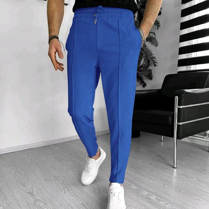Casual men's leisure pants with elastic waist and stylish structural design Chic and Style