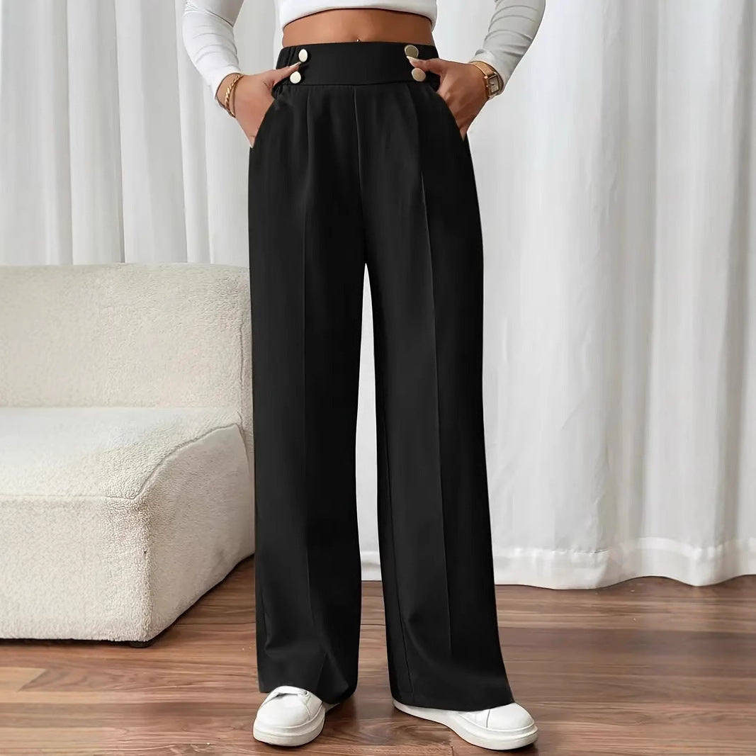 Elegant and airy high-waisted pants for women with wide legs and practical pockets Chic and Style