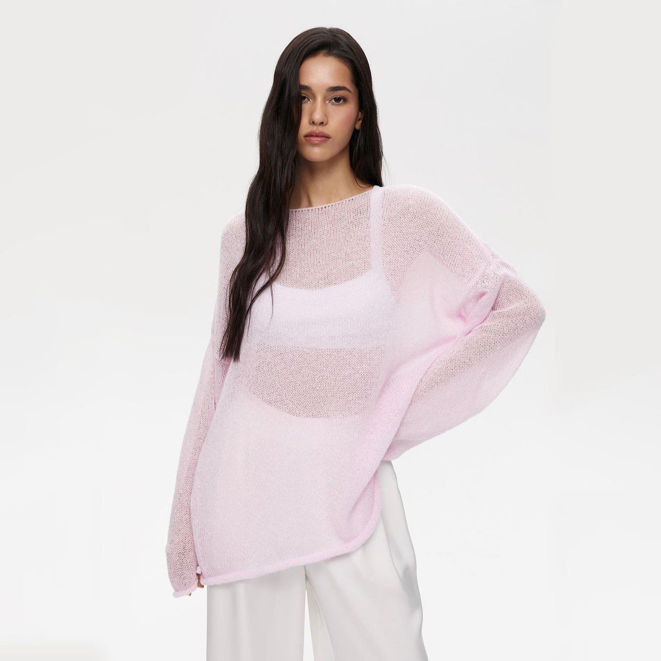 Pull en maille aérienne pour femmes avec effet transparent Chic und Stil