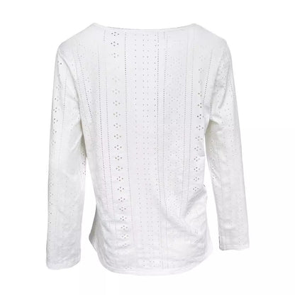 Chemisier à manches longues finement structuré pour femmes avec boutons élégants Chic und Stil