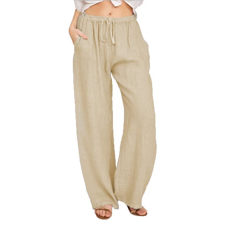 Comfortable and breathable linen pants for women with elastic waistband and side pockets Chic and Style