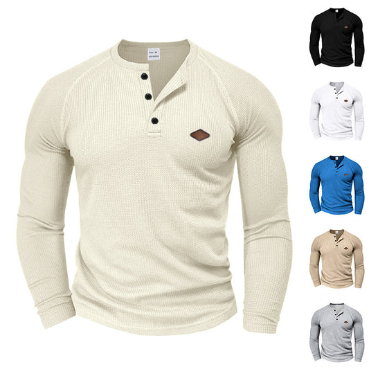 Chemise à manches longues pour hommes en tissu texturé avec des boutons pratiques Chic und Stil