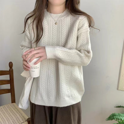 Pull en tricot confortable pour femmes avec un motif de tresse fin Chic und Stil