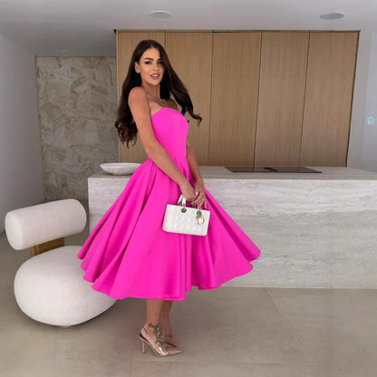 Robe midi évasée sans bretelles Chic und Stil