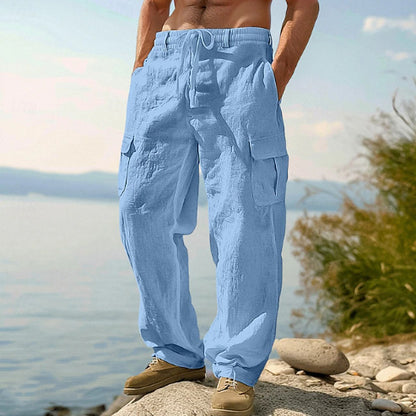 Pantalon cargo décontracté pour hommes avec taille ajustable et poches latérales pratiques Chic und Stil