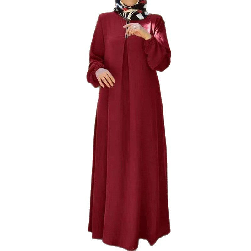 Robe maxi pour femmes avec col montant élégant et manches raglan Chic und Stil
