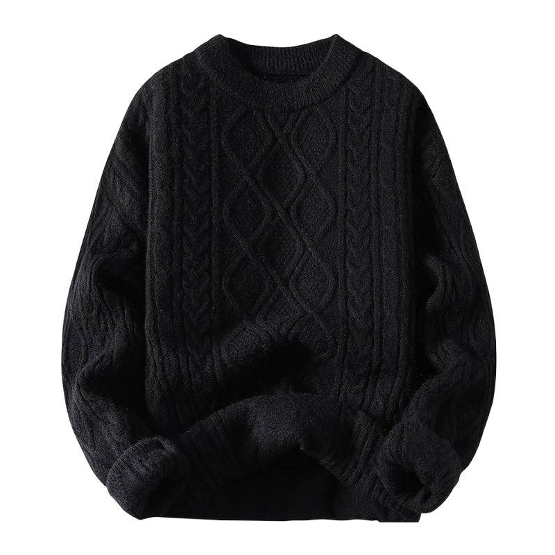 Pull-over en maille épaisse pour femmes avec un motif de torsade contemporain et un col rond classique Chic und Stil