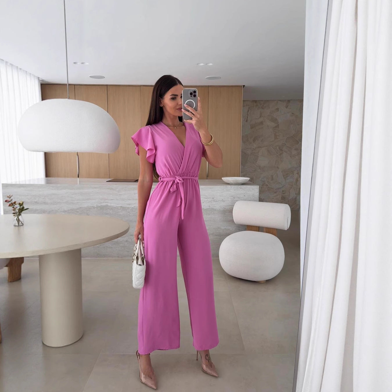 Dames Élégant Combinaison Enveloppante Chic und Stil