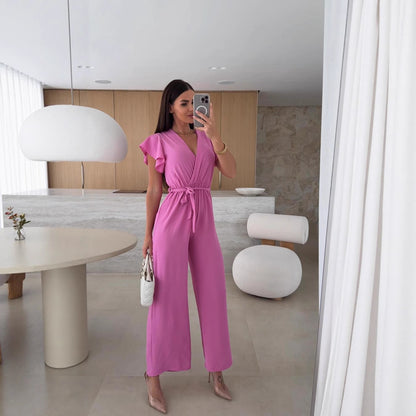 Dames Élégant Combinaison Enveloppante Chic und Stil