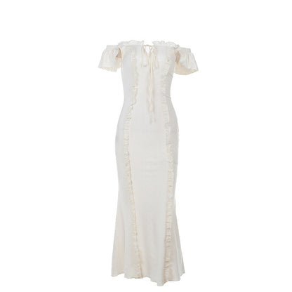 Robe bodycon à volants épaules nues Chic und Stil