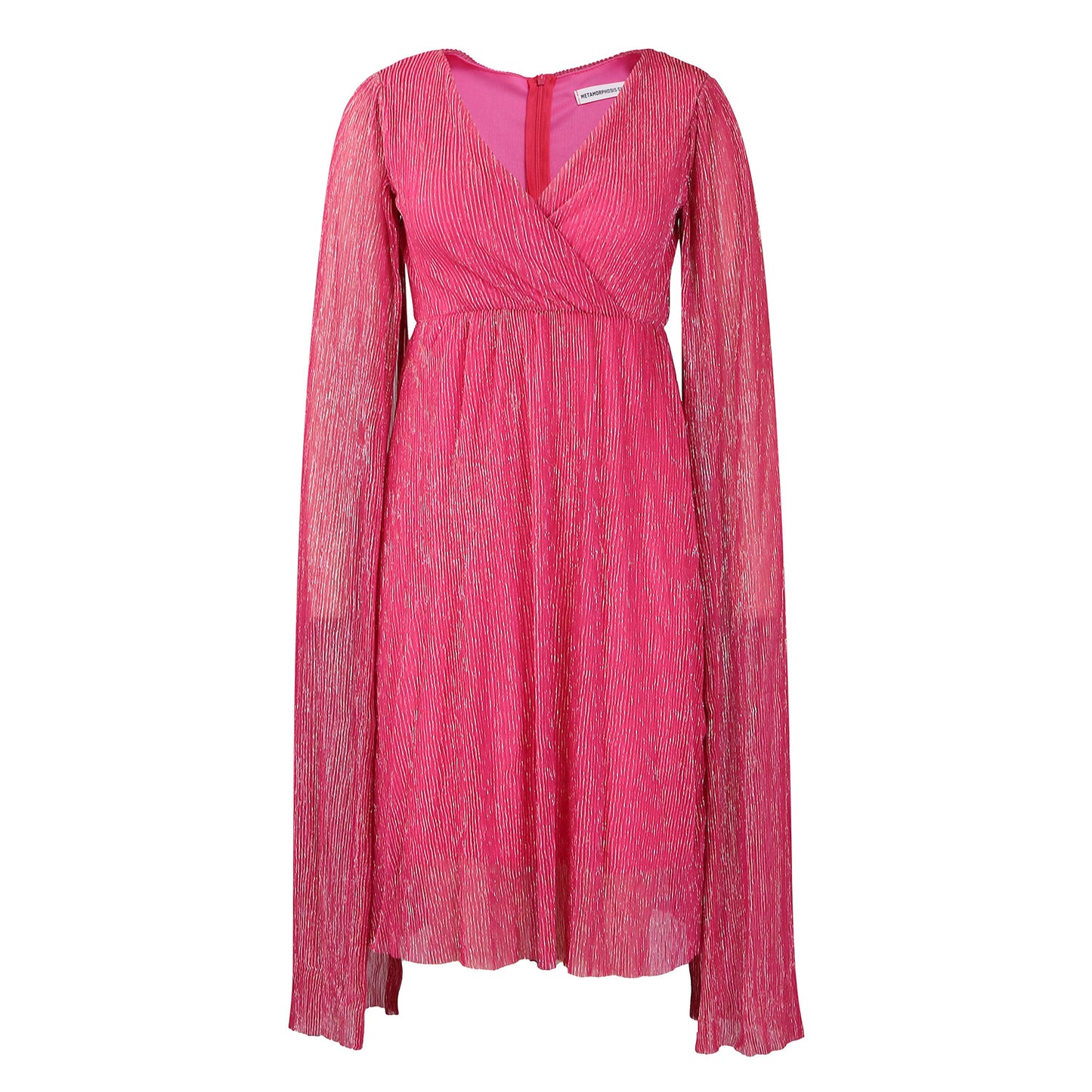 Dames Élégante robe portefeuille avec des manches transparentes longues et effet scintillant Chic und Stil