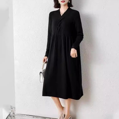 Robe pour femmes à manches longues et look moderne enroulé Chic und Stil