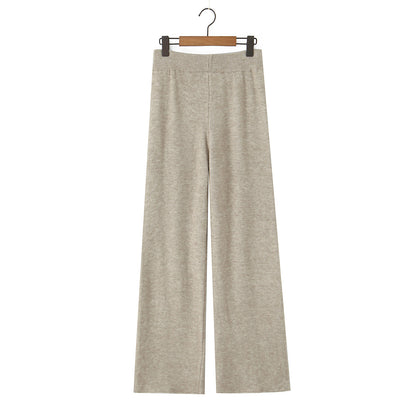 Dames ensemble en tricot élégant avec cardigan long, patte de boutonnage et pantalons larges Chic und Stil