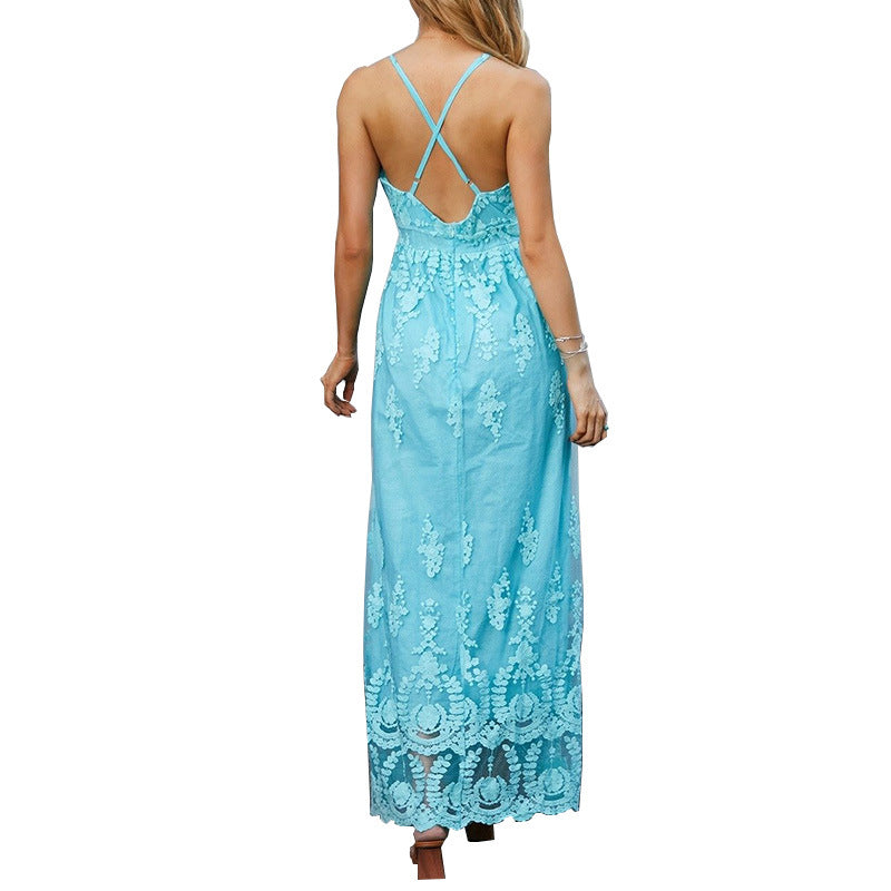 Dames Élégant Robe Maxi Florale Chic und Stil