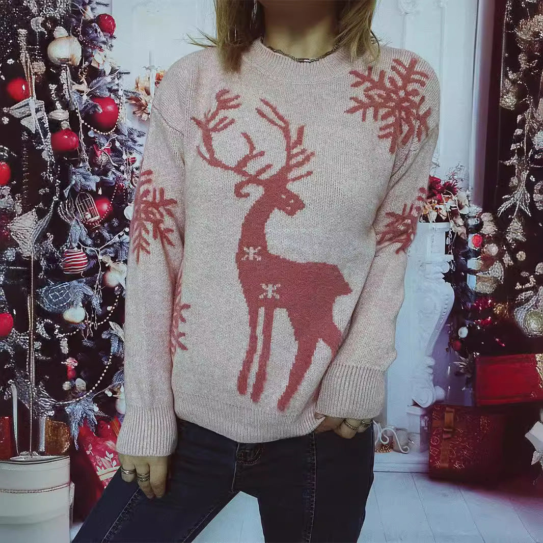 Pull femme de Noël avec motif de renne festif et coupe agréable Chic und Stil