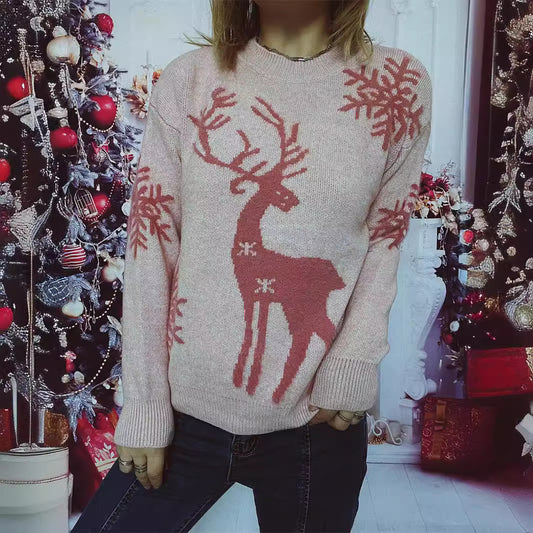 Pull femme de Noël avec motif de renne festif et coupe agréable Chic und Stil