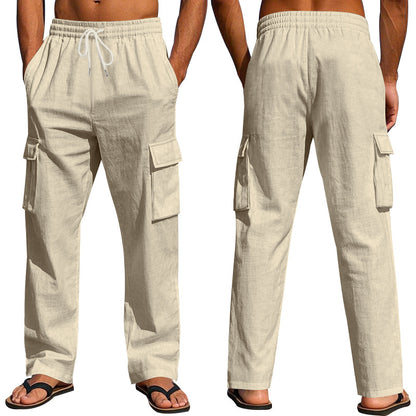 Casual cargo pants for men with elastic waistband and practical side pockets Chic and Style