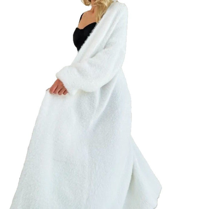 Dames Grosse Maille Cardigan Long Chic und Stil