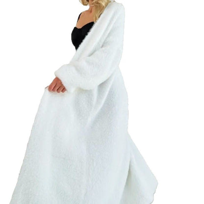 Dames Grosse Maille Cardigan Long Chic und Stil