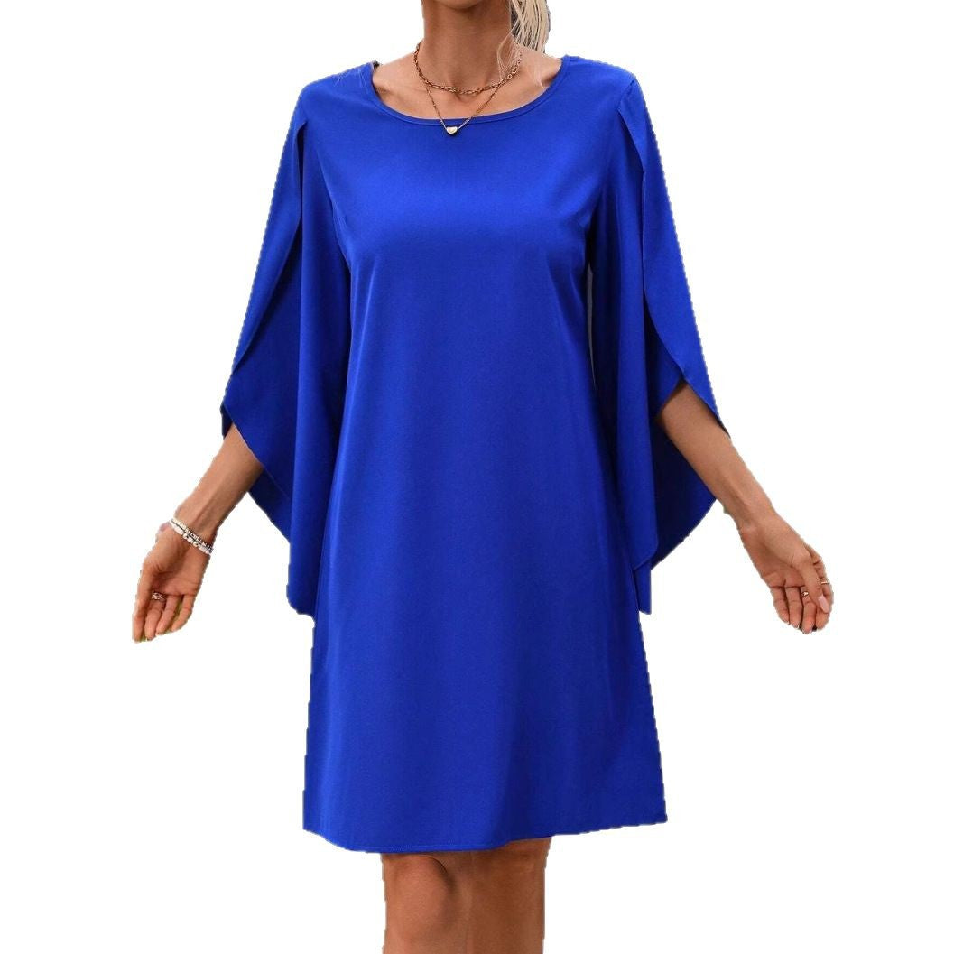 Femmes Élégante Robe à Manches Cape Chic und Stil