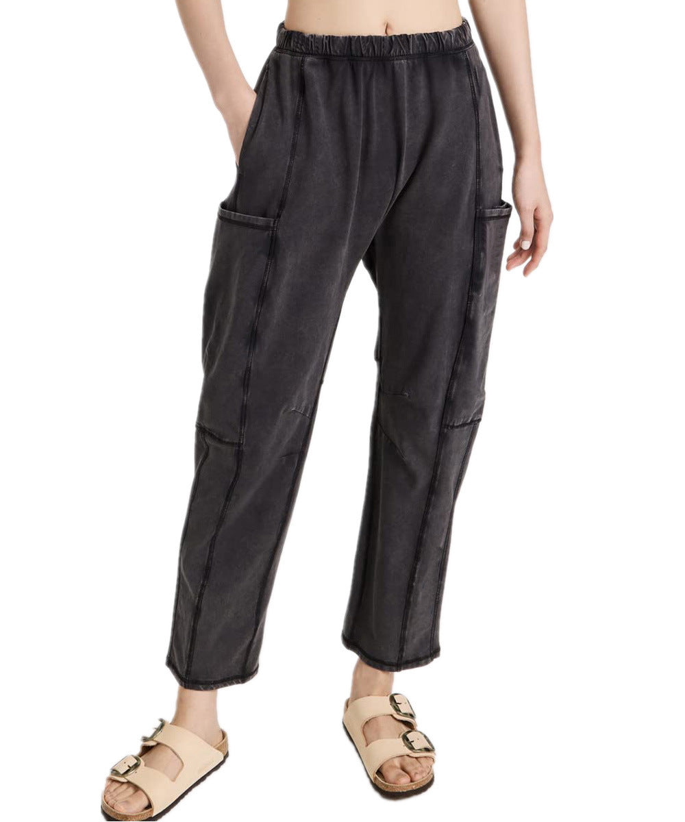 Casual sport pants for women with elastic waistband and functional side pockets Chic and Style