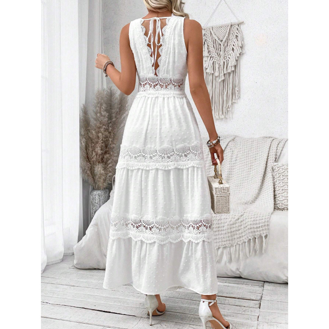 Robes maxi aérées pour femmes avec des accents en dentelle élégants Chic und Stil
