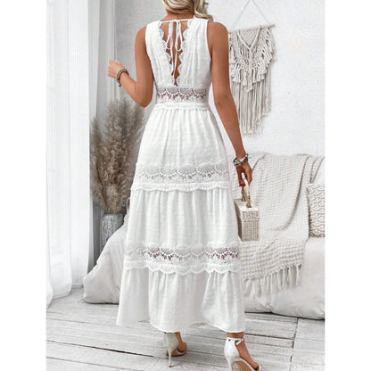 Robes maxi aérées pour femmes avec des accents en dentelle élégants Chic und Stil