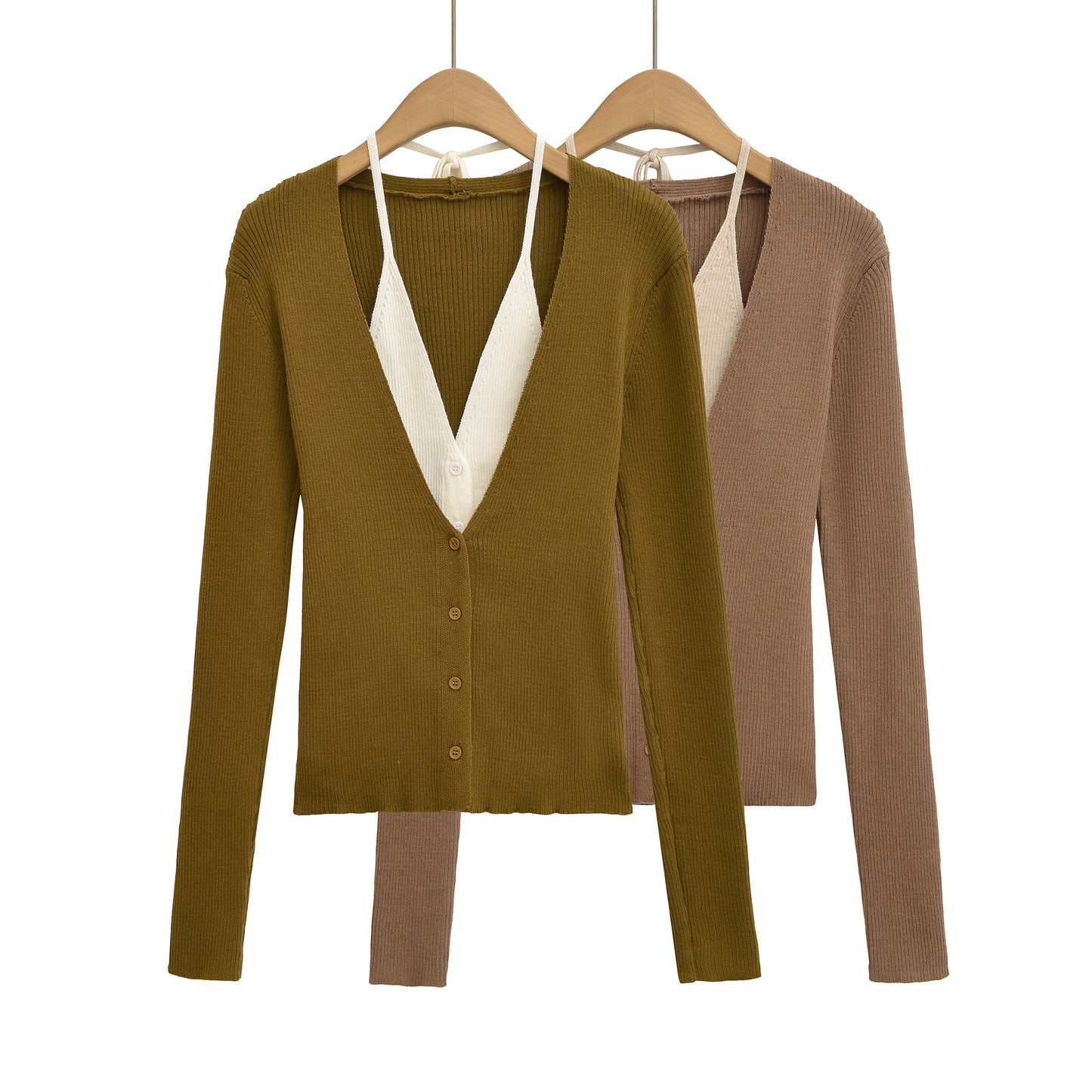 Dames gilet tricot mode avec décolleté en V profond Chic und Stil