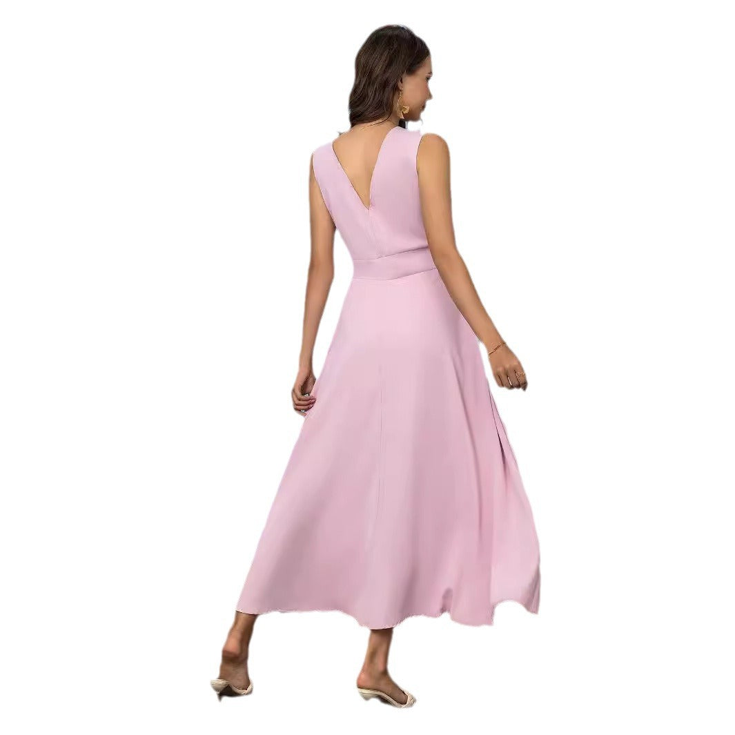 Femme Élégante Robe Maxi Évasée Chic und Stil