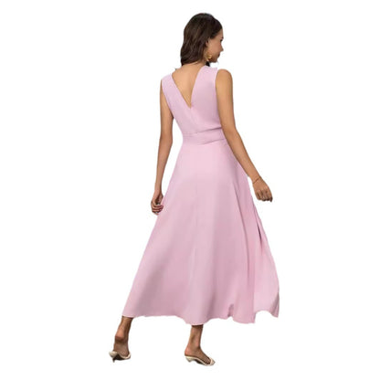 Femme Élégante Robe Maxi Évasée Chic und Stil
