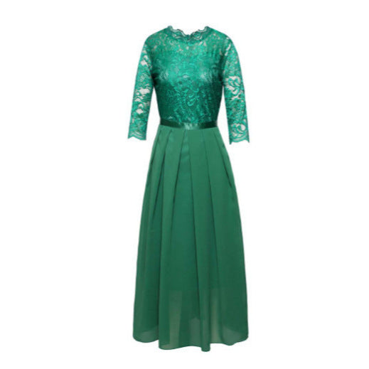 Robe de soirée élégante pour dames avec haut en dentelle et jupe fluide Chic und Stil