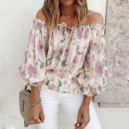 Blouse romantique pour femmes avec motif floral et manches volantées Chic und Stil