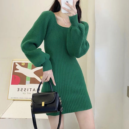 Robe en tricot pour femmes avec motif structuré et manches volumineuses Chic und Stil