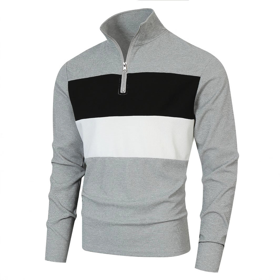 Pull à col montant tendance pour hommes avec fermeture éclair et design structuré Chic und Stil