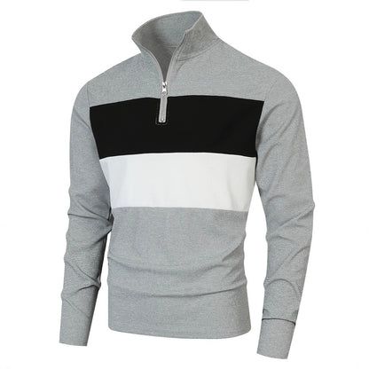 Pull à col montant tendance pour hommes avec fermeture éclair et design structuré Chic und Stil