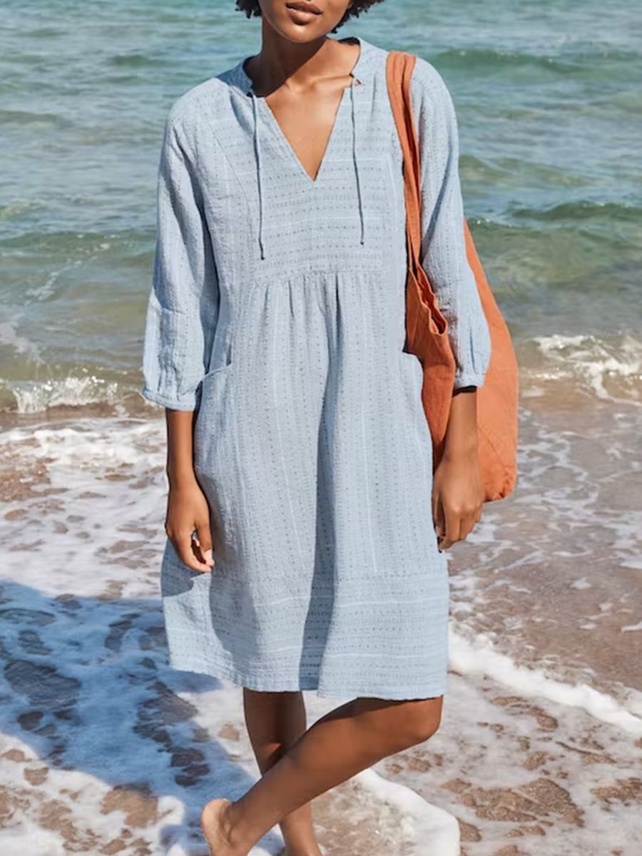 Robe d'été décontractée pour femmes avec capuche et poches Chic und Stil