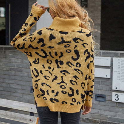 Dames pull surdimensionné confortable avec un motif léopard tendance Chic und Stil