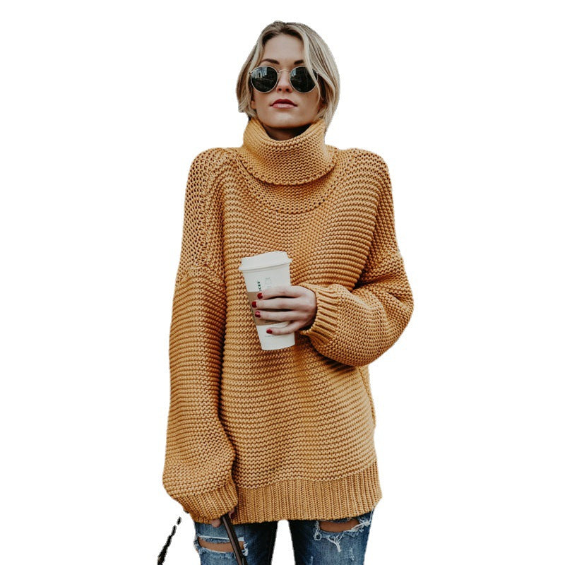 Dames Pull en tricot moelleux avec col haut et surface texturée Chic und Stil