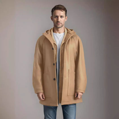 Casual hooded coat for men with comfortable pockets and warm inner lining Chic and Style
