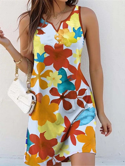 Robe d'été pour femmes avec design floral en aquarelle Chic und Stil