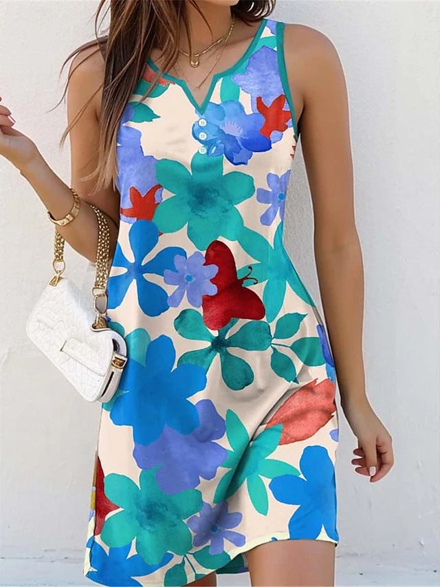 Robe d'été pour femmes avec design floral en aquarelle Chic und Stil