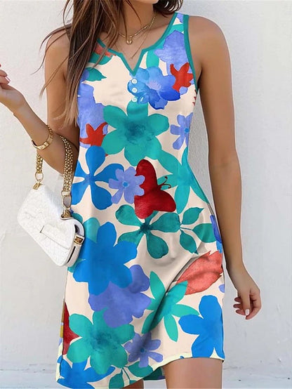 Robe d'été pour femmes avec design floral en aquarelle Chic und Stil