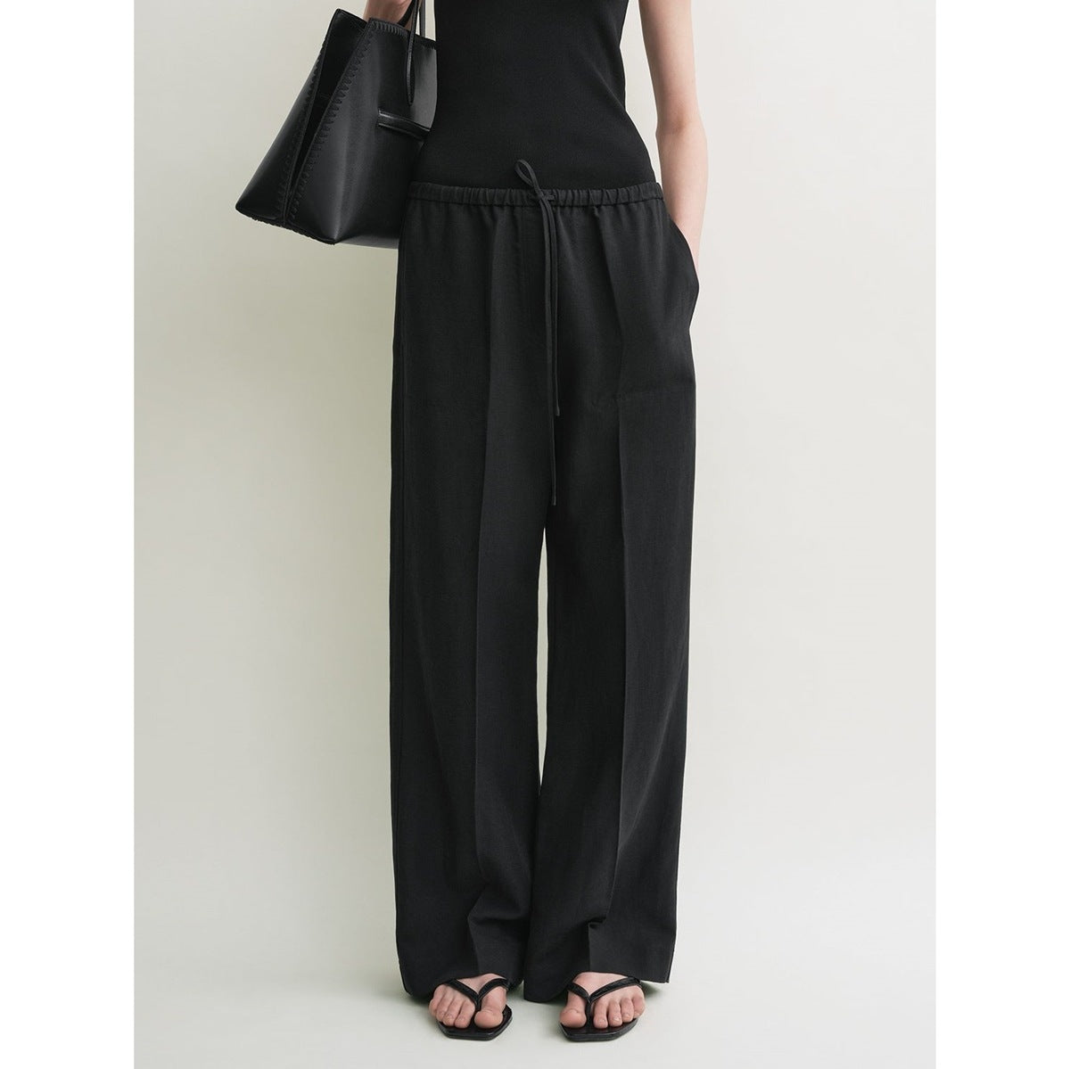 Ladies casual jersey pants with elastic waistband Chic and Style