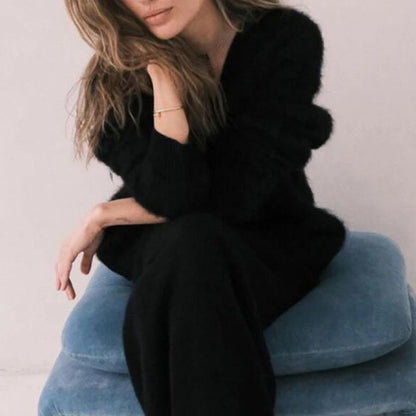 Cardigan moelleux pour femmes avec décolleté en V et coupe surdimensionnée Chic und Stil